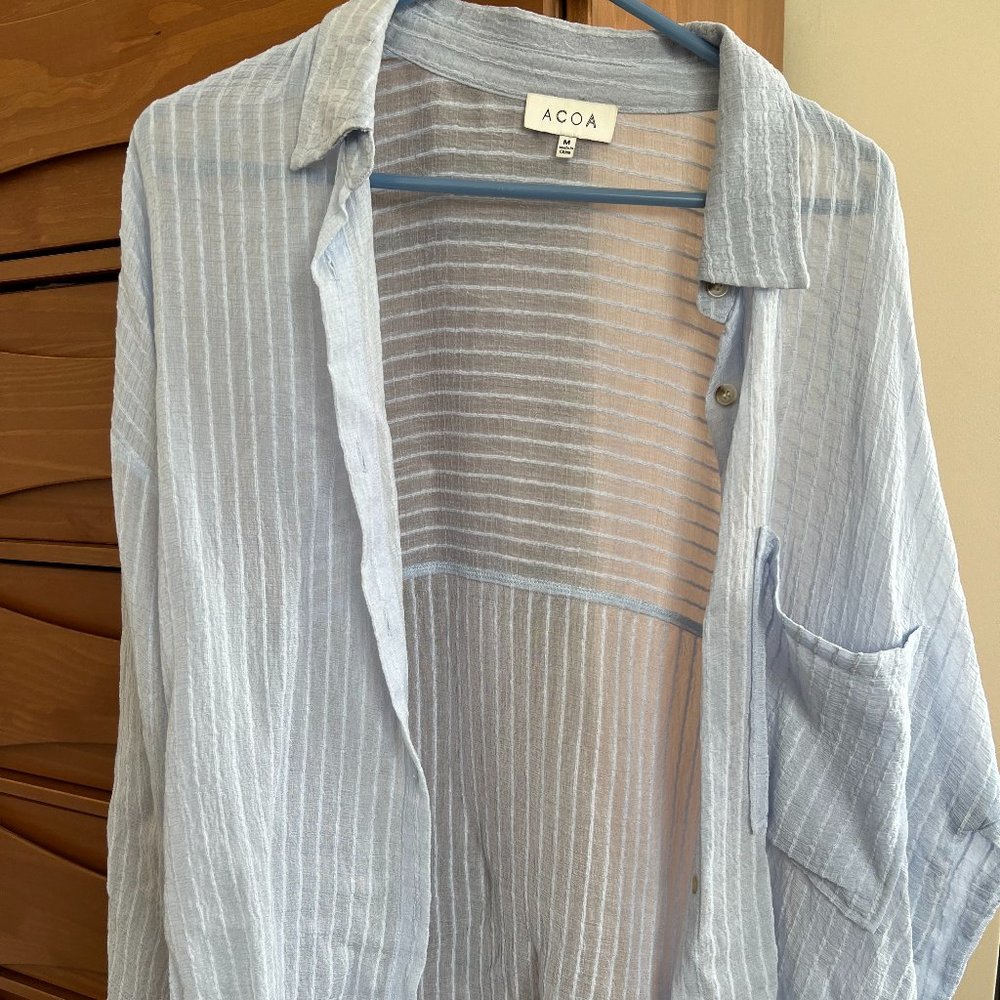 Sheer button down shirt